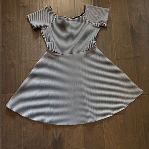 NWT Love Riche Navy Blue and White Striped Mini Dress